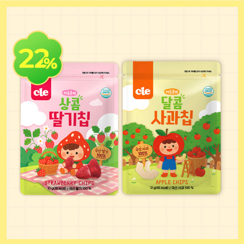 처음클레 과일칩 2봉(딸기/사과)