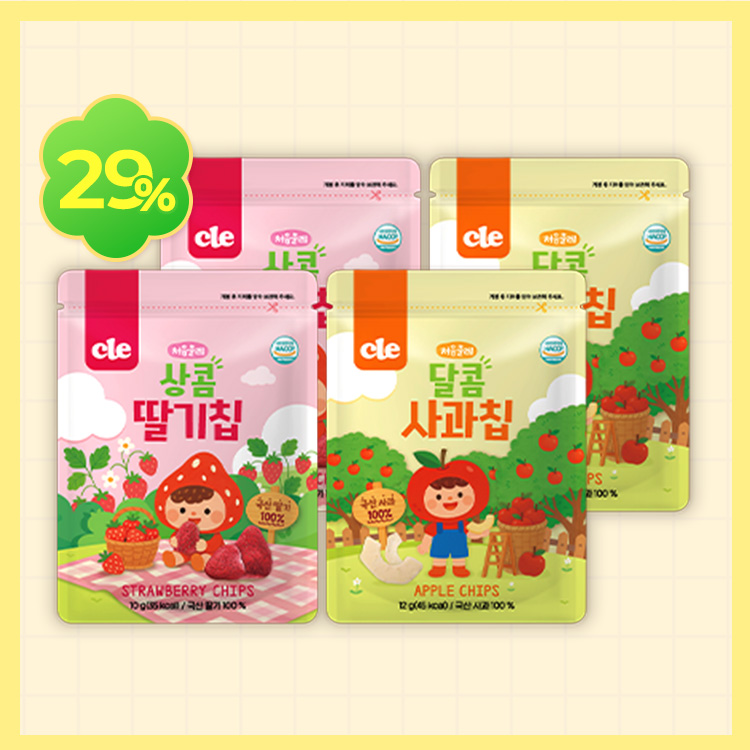 처음클레 과일칩 4봉(딸기/사과)